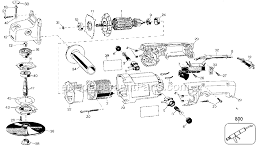Page A Diagram and Parts List for 6124 Type 1 Black and Decker Sander Polisher